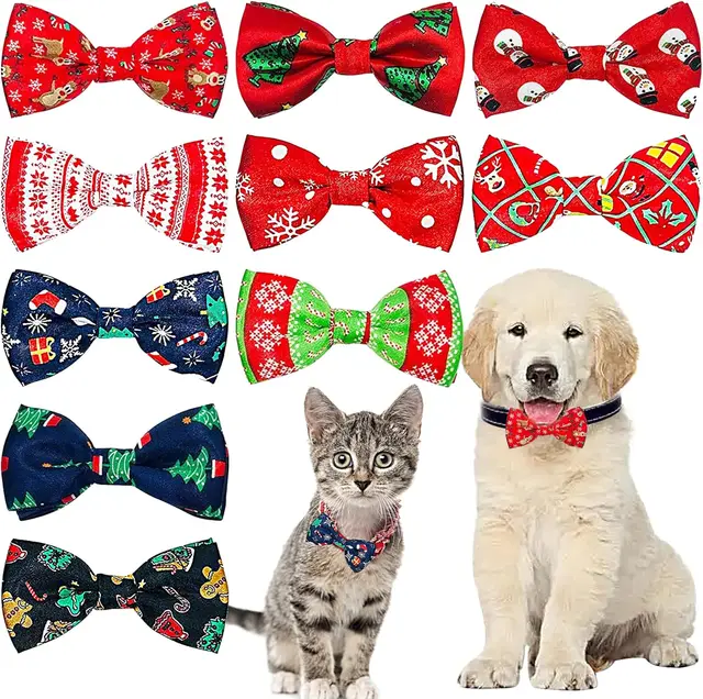 Christmas Dog Bow Tie Collar Holiday Pet Accessory with Bowknot Perfect for Dogs Ideal for Christmas and Special Celebrations Christmas Dog Bow Tie Collar Holiday Pet Accessory with Bowknot Perfect for Dogs Ideal for Christmas and Special Celebrations