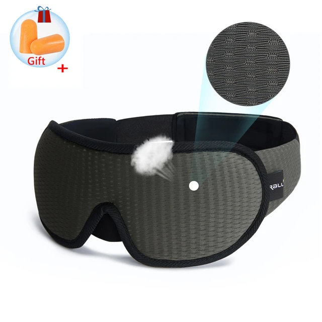3D Sleeping Mask 100% Blackout Blindfold Sleep Mask for Eyes Smooth Sleep Eye Mask Sleeping Aid Eye Mask for Travel Slaapmasker Type-A-Gray