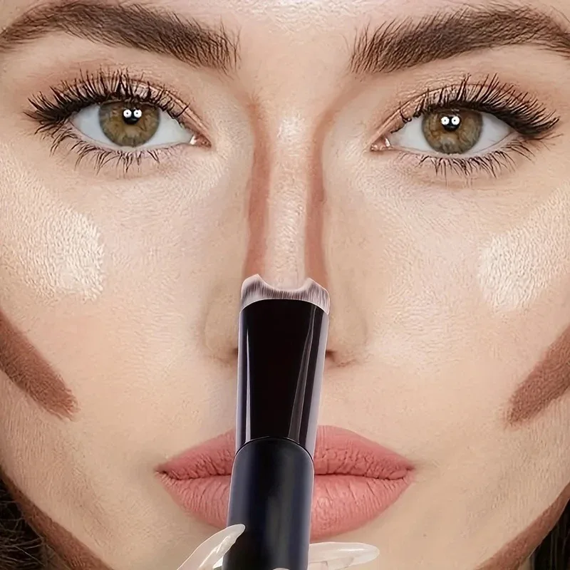 New Double Ended U-shaped Contour Brush 2-In-1 Nose Shadow Powder Brushes Flawless Facial Makeup Highlighter Brush Make Up Tools 2