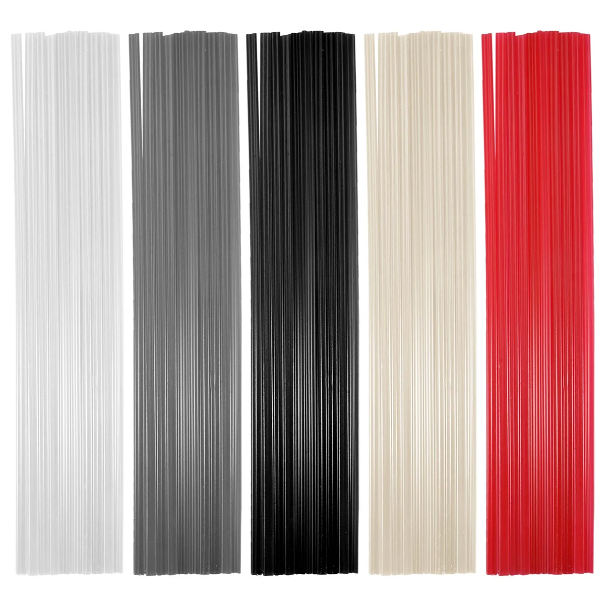 

50PCS Plastic Welding Rods - PP/PVC/PE Plastic Welder Rods for Hot Air Tools 10 Inch (Each Color 10PCS)