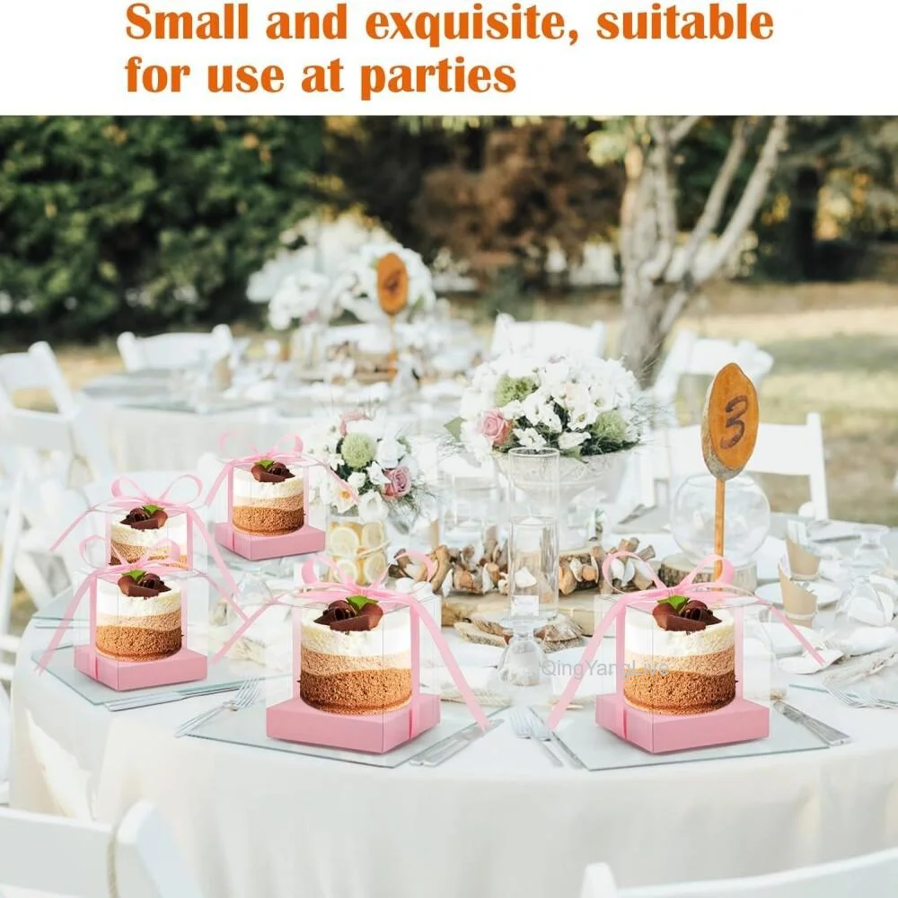 12Pcs Clear Plastic Cupcake Boxes with Ribbon, Single Cupcake Containers with Inserts, ... - SKU CPCB0922 - UGI Packaging