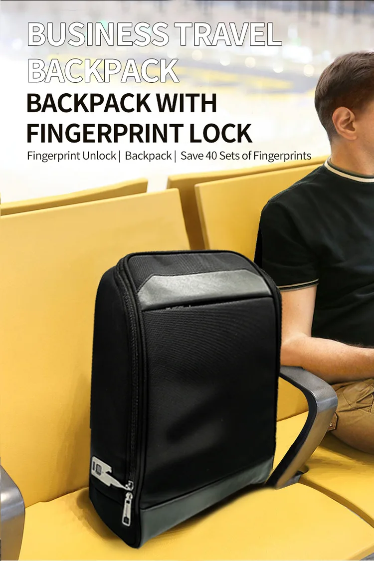 Fingerprint lock backpack business backpack fingerprint backpack lock large  capacity travel smart lock computer student bag - AliExpress