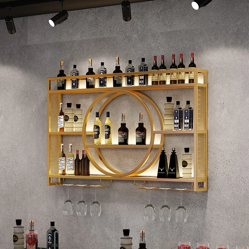 

Liquor Display Bar Cabinet Metal Kitchen Corner Whisky Storage Wine Cabinets Unique Restaurant Mueble Para Vino Bar Furniture