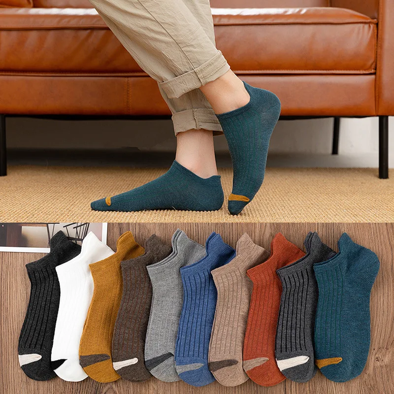 5 Pairs Xiaomi Youpin Men's Socks Spring and Summer Low-waist Heel Cotton Socks Waist Sweat-absorbent Deodorant Short Tube