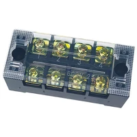 1PCS TB2504 Dual Row Thick Copper Screw Terminal Block Flame Retardant Grounding Strip Wire Connector Durable 600V 25A 6