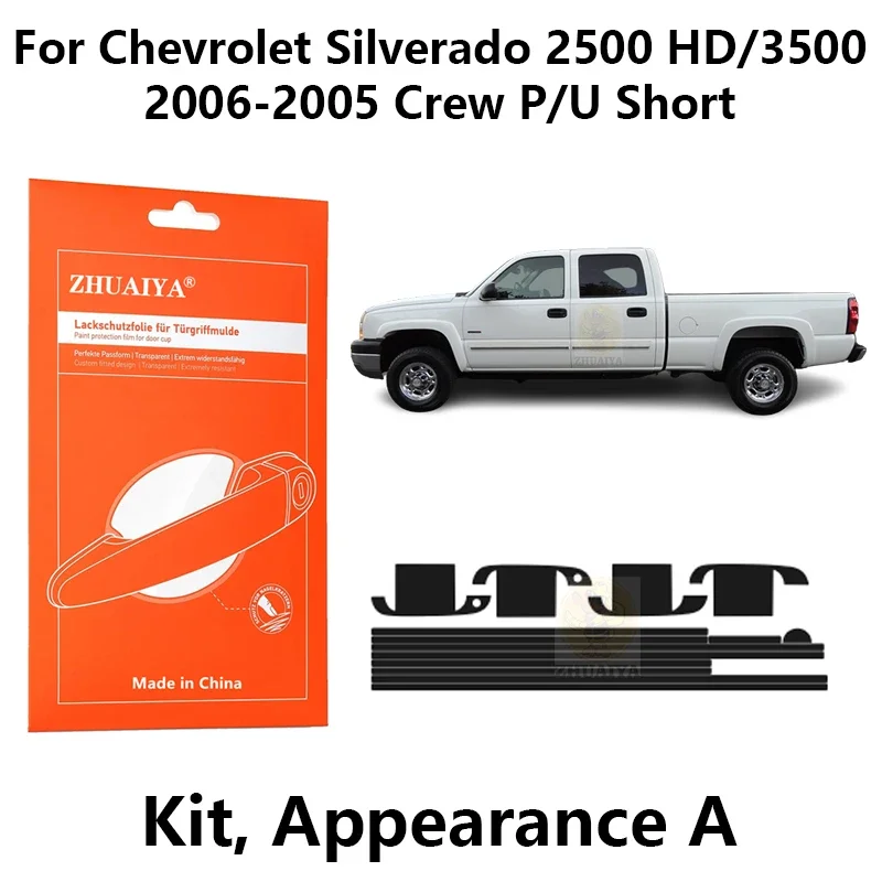 

Door Edge Guards Door Handle Cup Paint Protection Film TPU PPF For Chevrolet Silverado 1500 HighCounty 2024-2022 Crew P/U