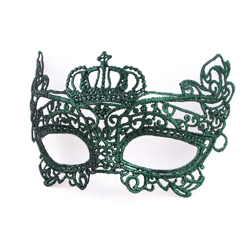 Green Color Shaped Ladies Sexy Lace Masquerade Mask for Carnival Halloween Christmas Ball Party Supplies
