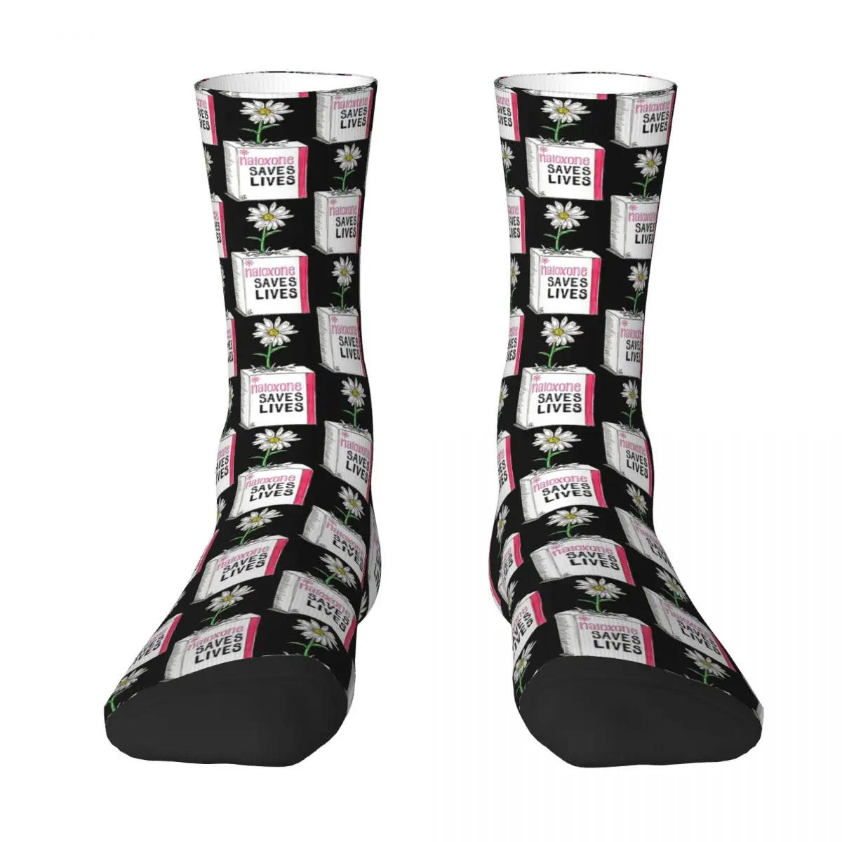 

All Seasons Crew Stockings NarcanNaloxone Box - Overdose Awareness Socks Harajuku Casual Hip Hop Long Socks for Men Women Gifts
