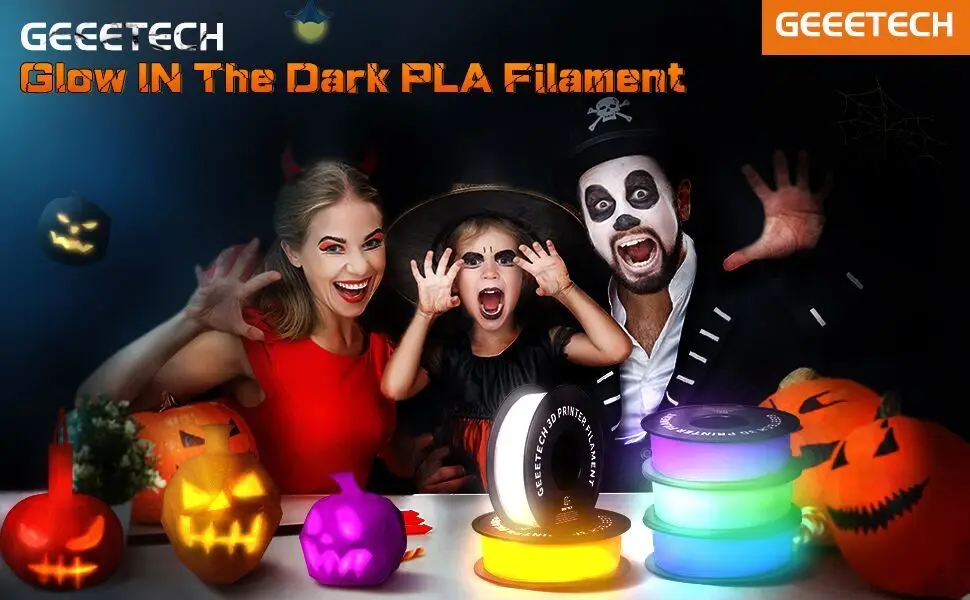 Glow-in-the-Dark PLA Filament 1kg - Luminous 3D Printing Material with 8 Color Options