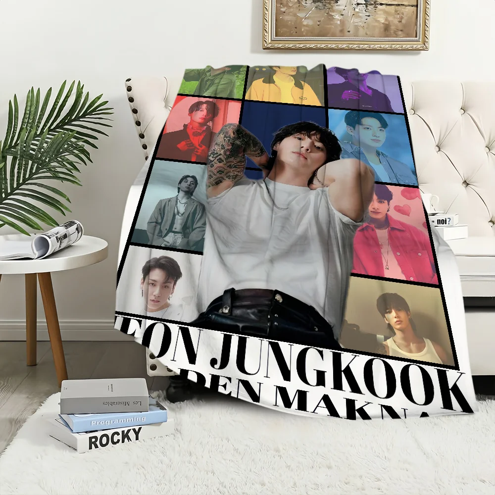 Singer idol Warm Soft Plush Nap Blankets Sofa rug for Living Room j-Jung Office Bedroom k-kook Home Travel Kid Gifts Flannel 4