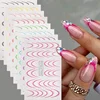 8pcs Gradient French Line Water Nail Stickers Set Colorful Stripe Ombre Designs Decals Guides for DIY Decoration Stencil Tools 1