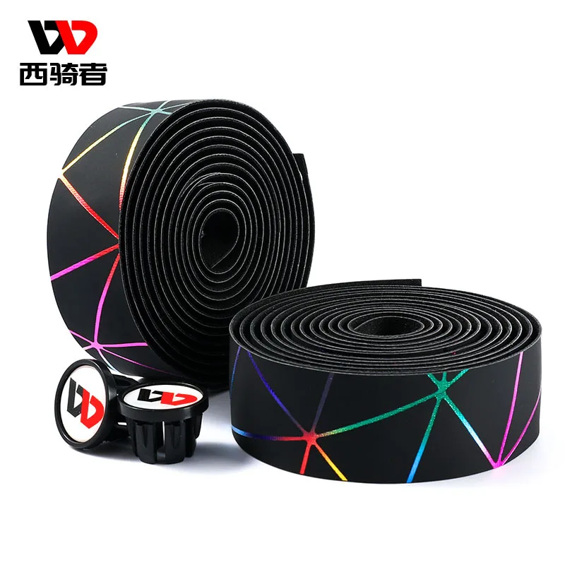 

WEST BIKING Road-Bike Handlebars With Colored Lines Straps Pu Non-slip Speed Handlebar-Tape Anti-Vibration Riding Accessories