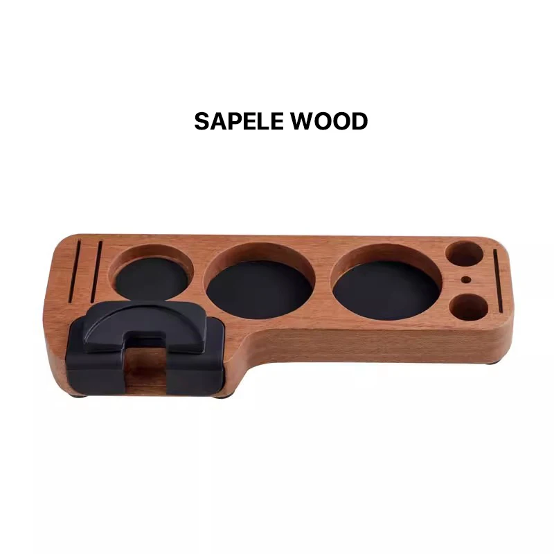 Walnut Wood Espresso Tamper Station and Portafilter Holder