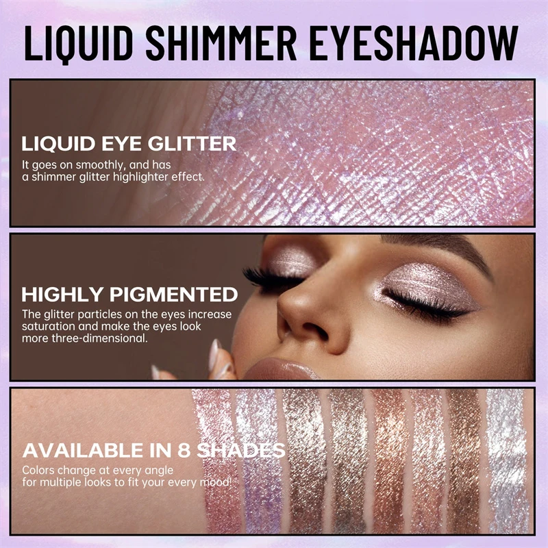Ombretto liquido perlato a lunga durata glitter pigmentato_voghion.com