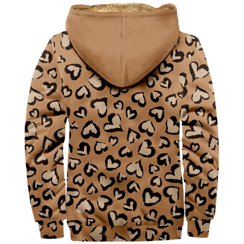 New Love Cotton Coat Hooded Sweater Casual Print Long Sleeve Zipper Sweater Thick Cotton Coat Winter a07