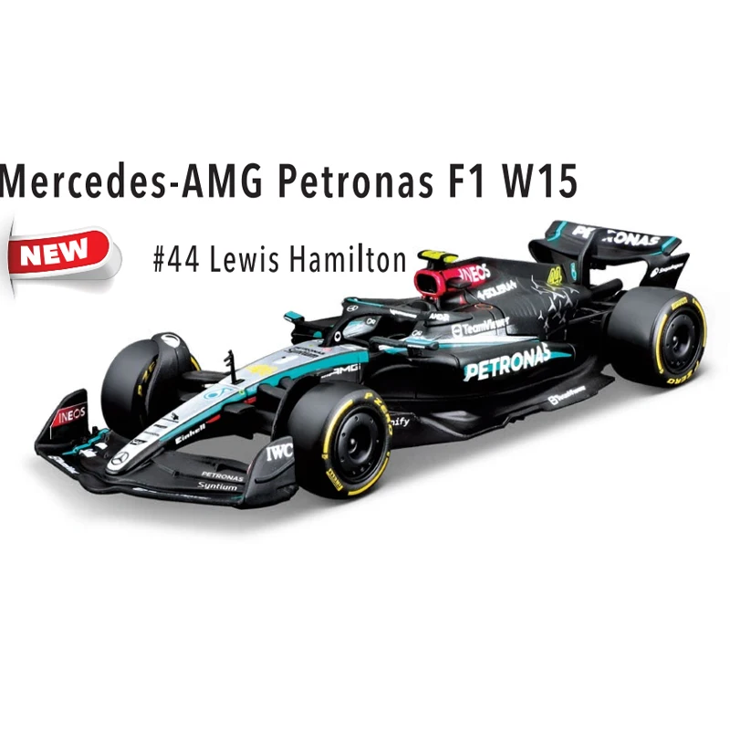 Bburago 1:43 Mercedes AMG 2024 W15 F1 Formula Car Die Cast Vehicles Collectible Model Racing Toys Model Cars W15 NO44 #63 6