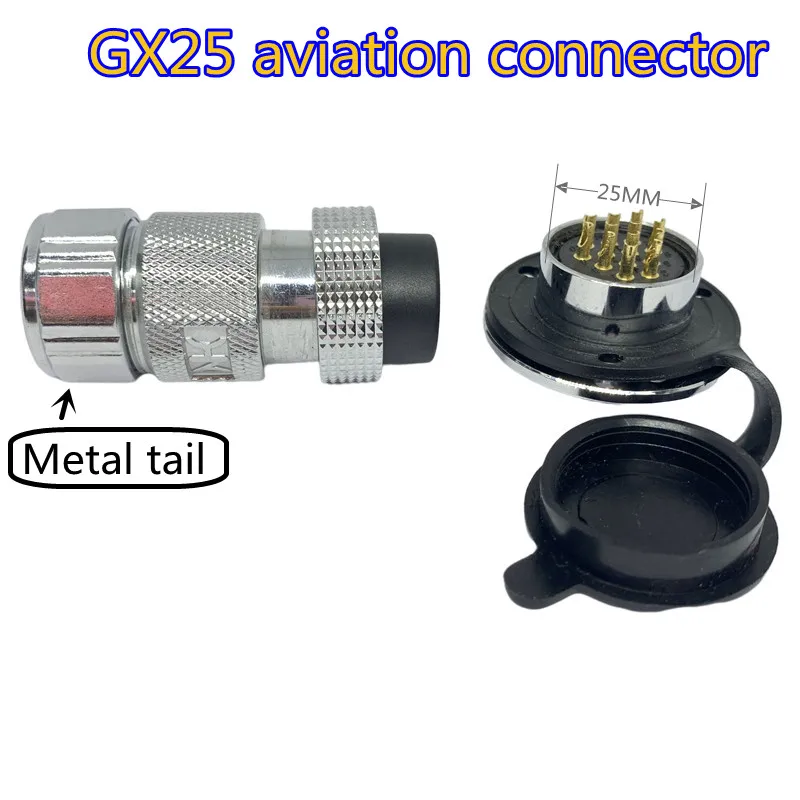 Gx25航空プラグコネクタ、25a電流銅ピン、メタルテール、オスとメスの