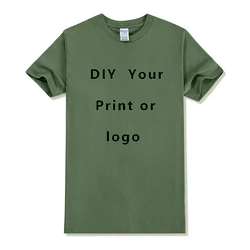 Personalized 100% Cotton Custom Print T-Shirt - Unisex Short Sleeve Graphic Tee - XXXL (Army green)