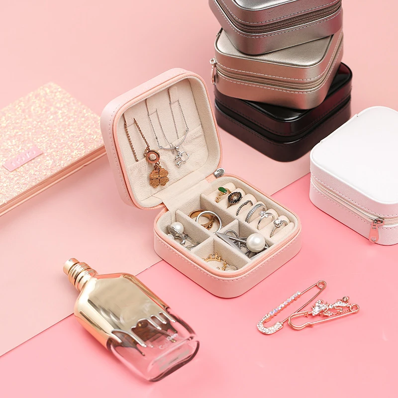 

Jewelry Organizer Display Portable Waterproof Storage Box Color Travel Storage Organizer Jewelry Case Earrings Necklace Ring
