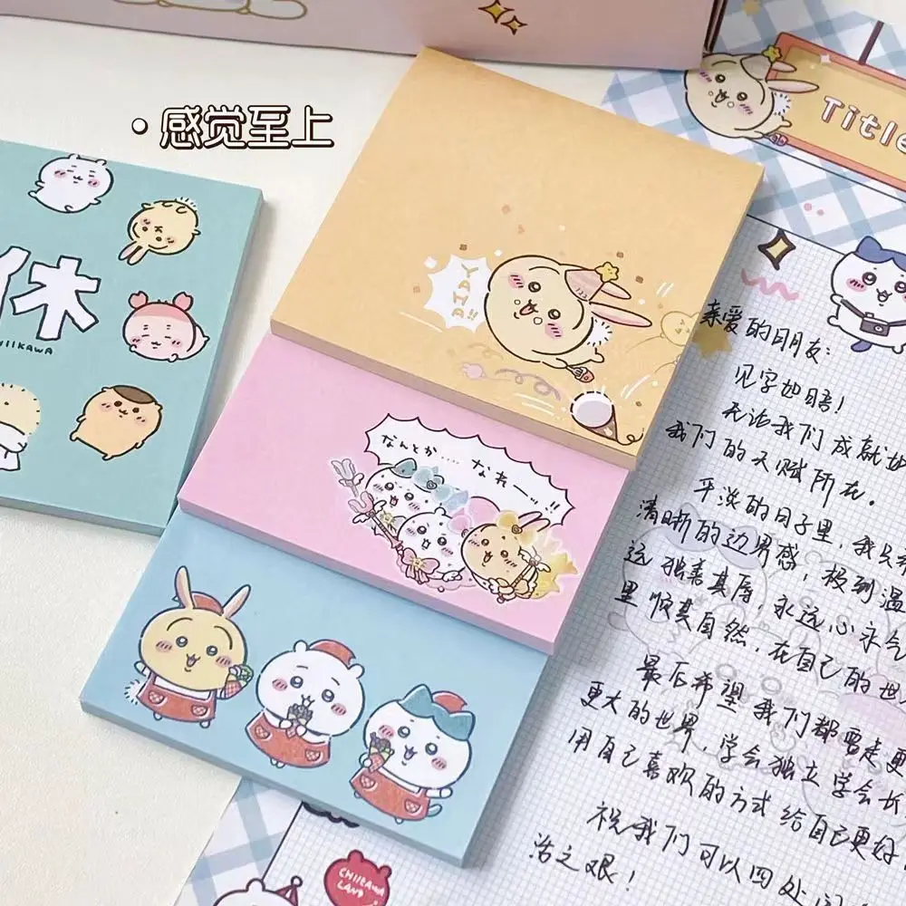 

Kawaii Chiikawas Sticky Notes Cartoon Cute Student Sticky Notes Decorated Stickers Removable Memos School Supplies Gift for Kid