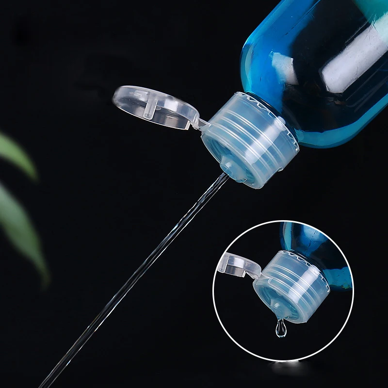 애완 동물 투명 플라스틱 병, 5ml-100ml, 로션 젤 병, 향수, 에센셜 오일 병, 나비 캡, 화장품 바이알