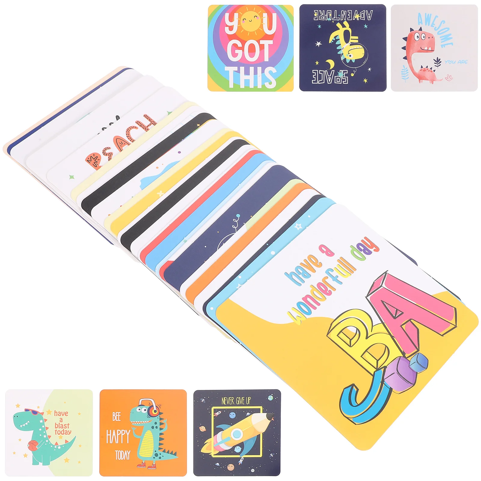 60 Pcs Cute Encouragement Note Card Cards Positive Mini Game Gaming Cartoon Notes Paper Kids Child 10 30 50pcs cute cat costume pvc graffiti sticker sticky aesthetic color decorative scrapbook diy child phone stationery supply