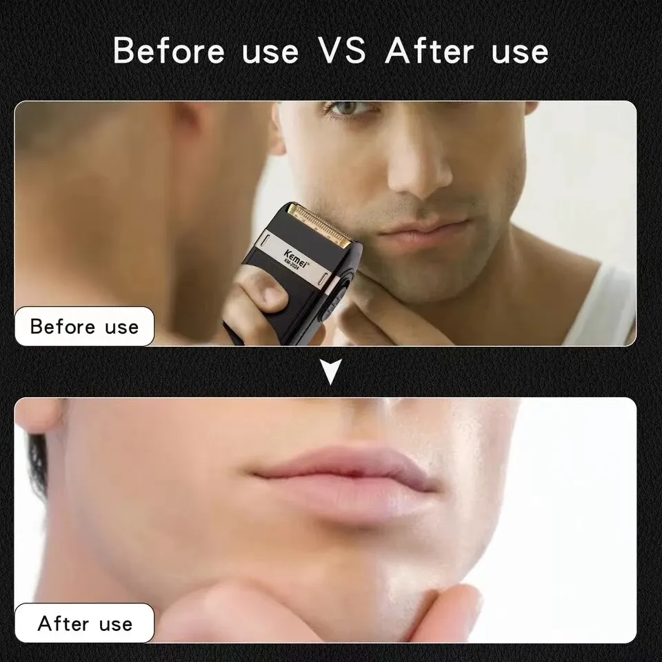 Kemei Electric Shaver Professional USB Rechargeable Men&rsquo;s Leather Shell Waterproof Beard Trimmer