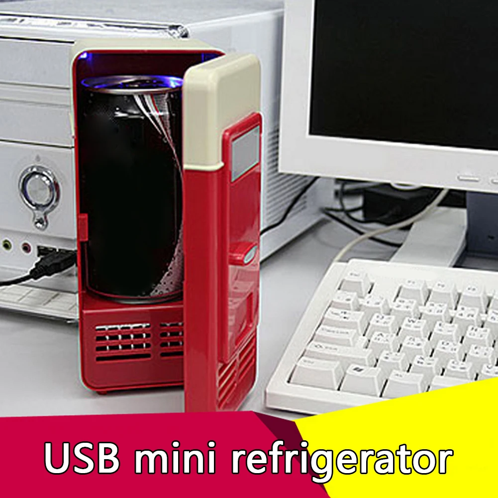 휴대용 데스크탑 USB 전기 냉장고, 다기능 클래식 실용적인 미니 자동차 음료 냉각 냉장고, 5V