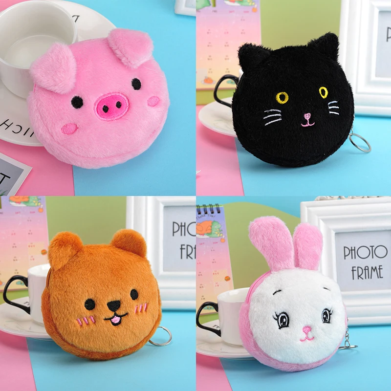 Coin Purse Cute plush panda animal zipper USB wired headset mini bag key bag 1PC coin purse,coin wallet,plush coin purse,change bag