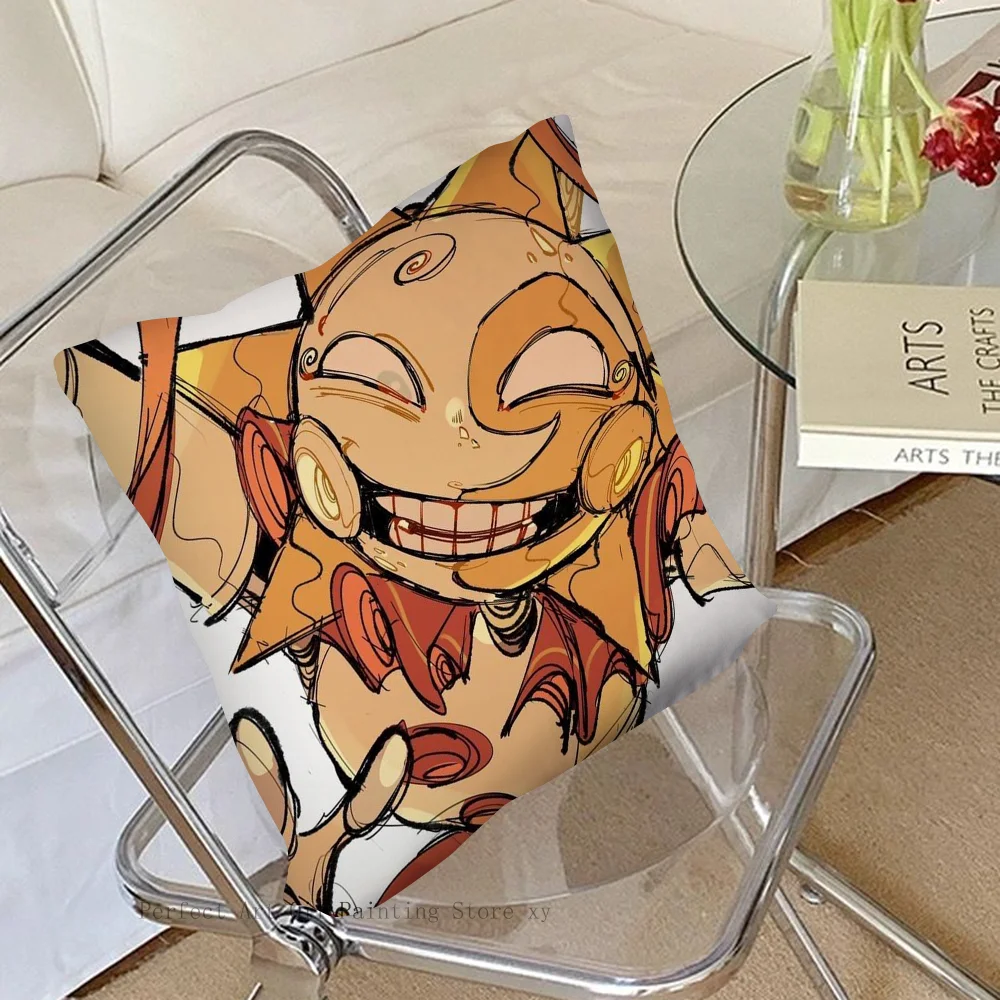 Sundrop And Moondrop Fnaf Pillow Case Square Pillow Bedroom Sofa Leisure Comfort Cushion Car Living Room Home Decoration 40X40 5