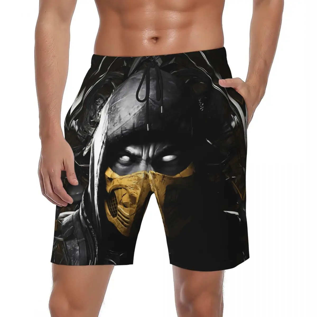 

Males Board Shorts Funny Game Cool Graphic Vintage Beach Trunks Anime Comfortable Running Surf Trendy Plus Size Beach Shorts