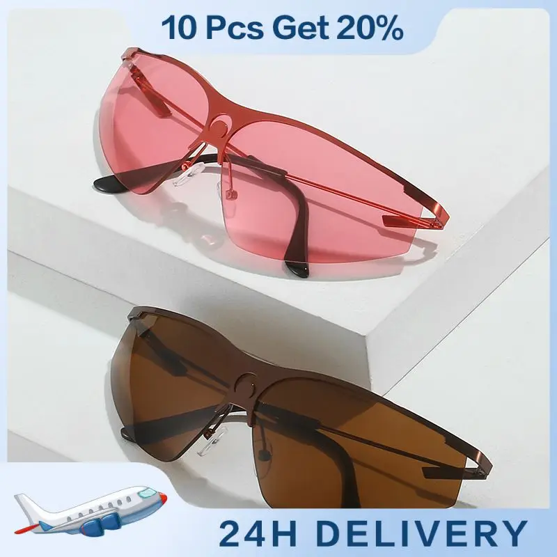 

Integrated Sunglasses Sunshade Oversized Wraparound Sunglasses Connecting Sunglasses In Europe And America Half Frame Sunglasses