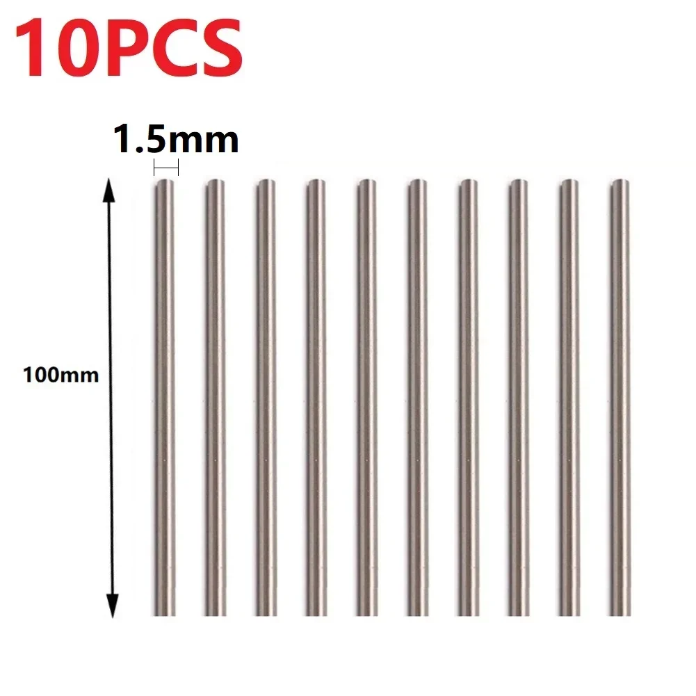 10pc Solid Round Rod Lathe Bar 1mm-4mm Shaft DIY Craft Tool Linear Shaft 100mm Carving Cutter Tool Parts Silver