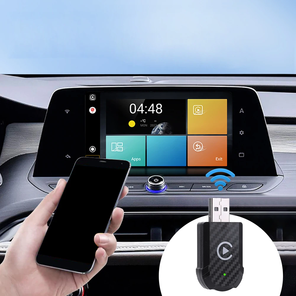 Wired To Wireless Carplay & Android Auto Adapter USB Plug and Play AI Box OTA Online Upgrade for Wired CarPlay Android Auto Cars