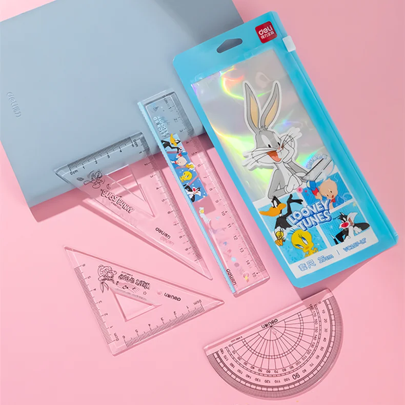 Deli VC107-LT Looney Tunes 15cm Easy Pickup Tape Set Of Rulers Supplies School Office Stationery