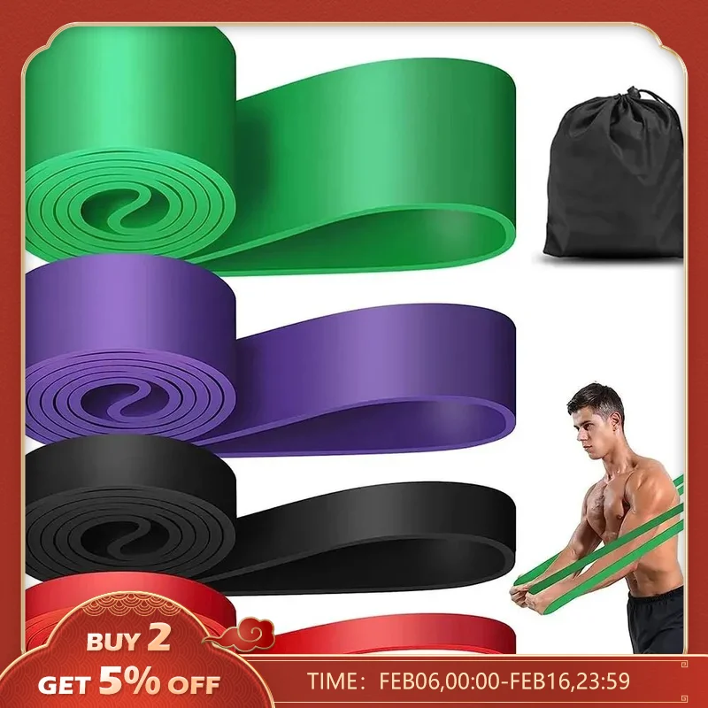 Fascia Di Resistenza Heavy Duty Latex Sports Elastic Belt Pull Up Assist Bands Per Pilates Workout Fitness Shape Body Home Gym
