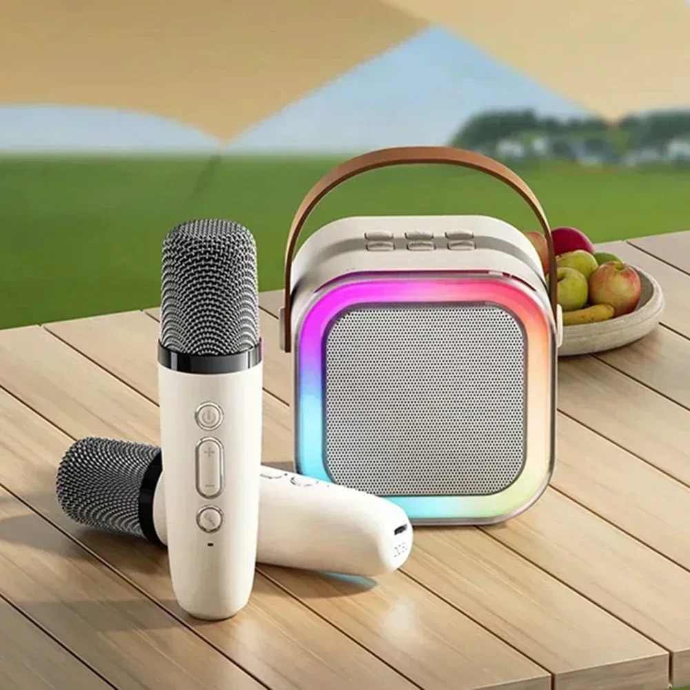 Description Picture 6 of itemK12 Wireless Bluetooth Speaker Multifunction with 2 Microphone RGB Portable Music Player Karaoke Machine for Child Home Gift