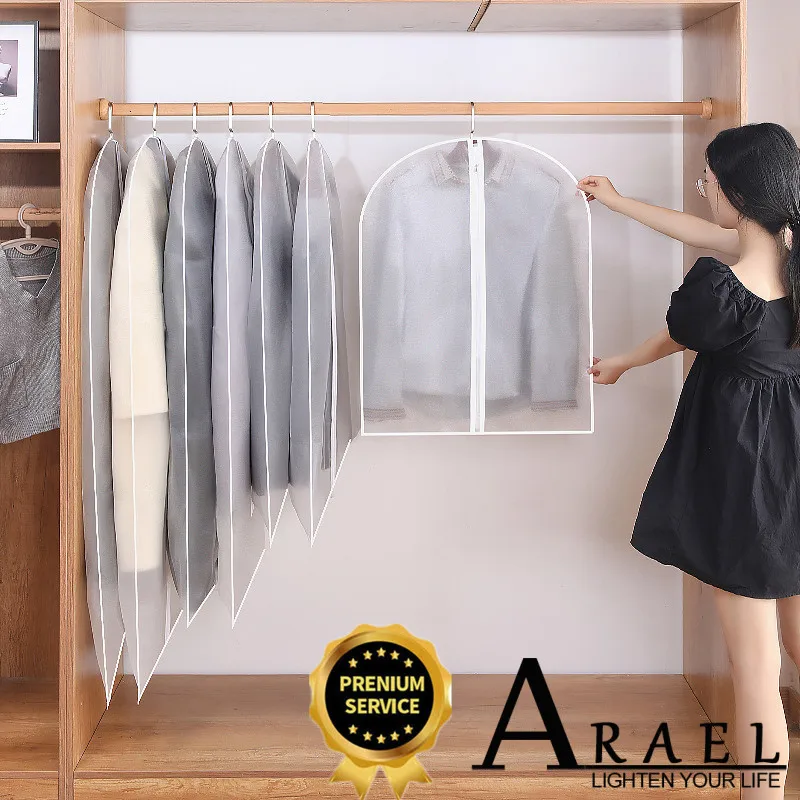 5 PCS Clothes Hanging Garment Bags Clothes Suit Coat Dust Cover Home Storage Bag Dustproof