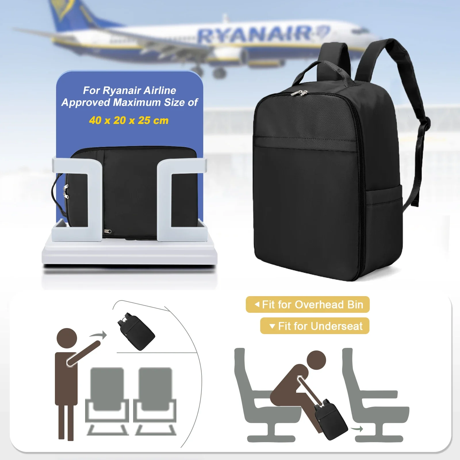 Garantía Medidas Maleta De Cabina Easyjet MOCHILA RYANAIR 40X20X25