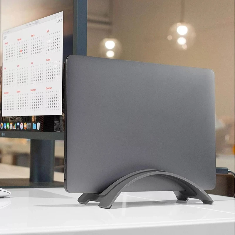 알루미늄 합금 수직 노트북 스탠드 MacBook Pro Air Retina 실리카 젤 패드 용 공간 절약형 데스크탑 건립 홀더 사용 가능