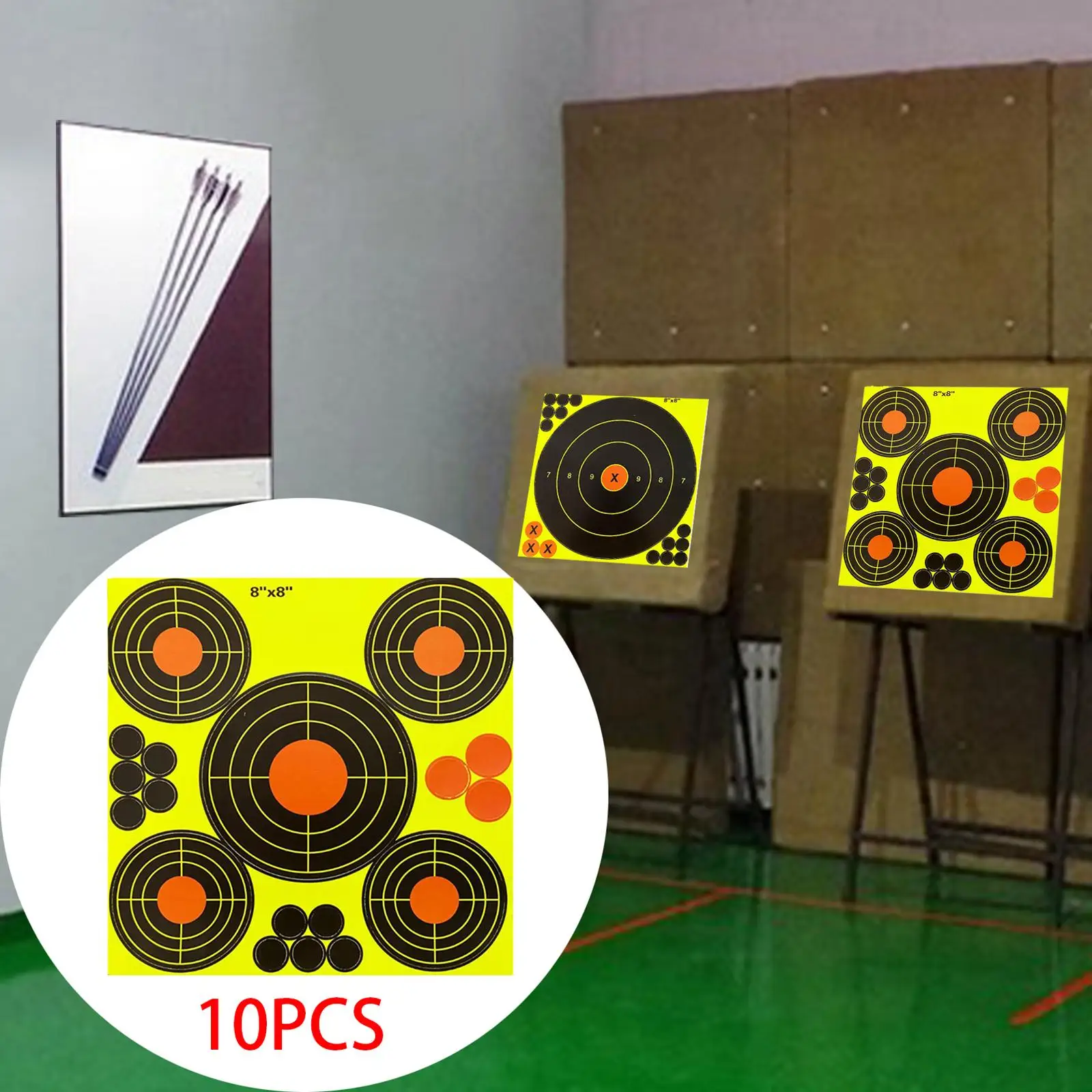 10x 8inch , Shooting Practice Round s, Sporting Goods Shot Accessories s, Outdoor Splatter Self Stickers Aim