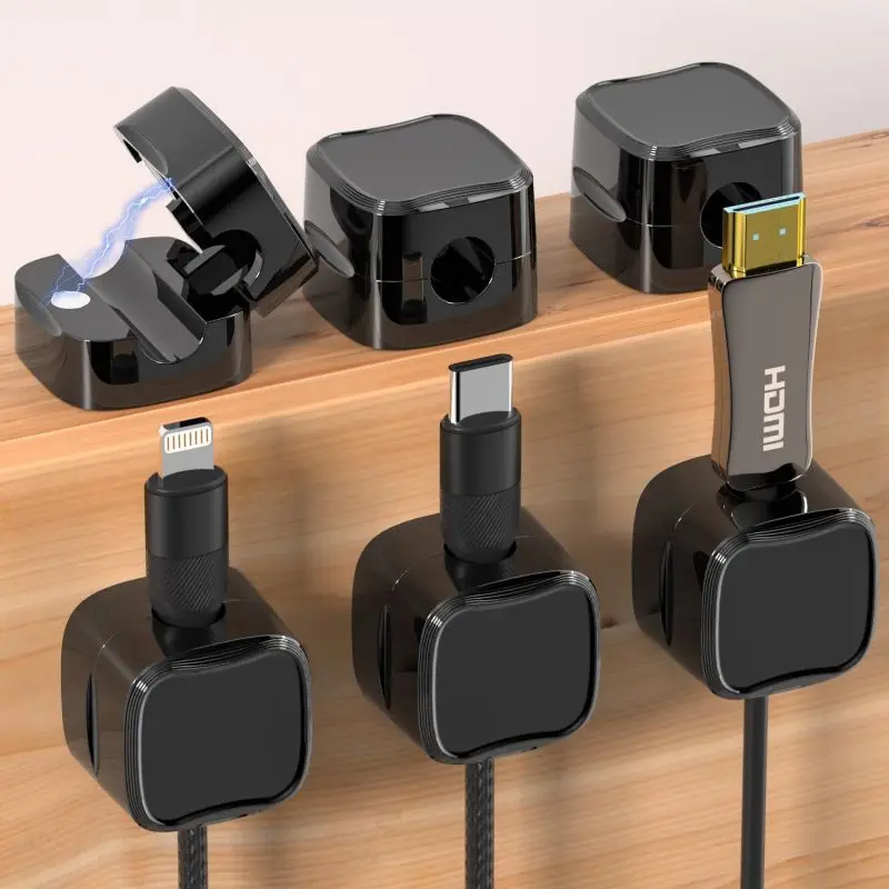 Cable Organizer Hole-Free Magnetic Data Cable Desktop Mouse Cable Winder Wall-Mounted Mobile Phone Charging Storage