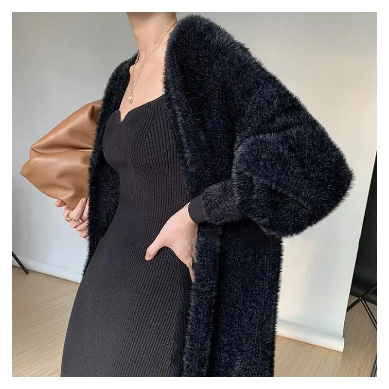 long knitted cardigan sweater coat knitwears korean style clothes fall 2023 fashion new arrivals women clothing autumn knitted