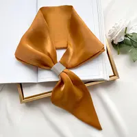 New Fashion Solid Color Imitation Silk Scarf Wraps Neck Simple Cross Scarves False Collar Cross Neckerchief Apparel Accessories