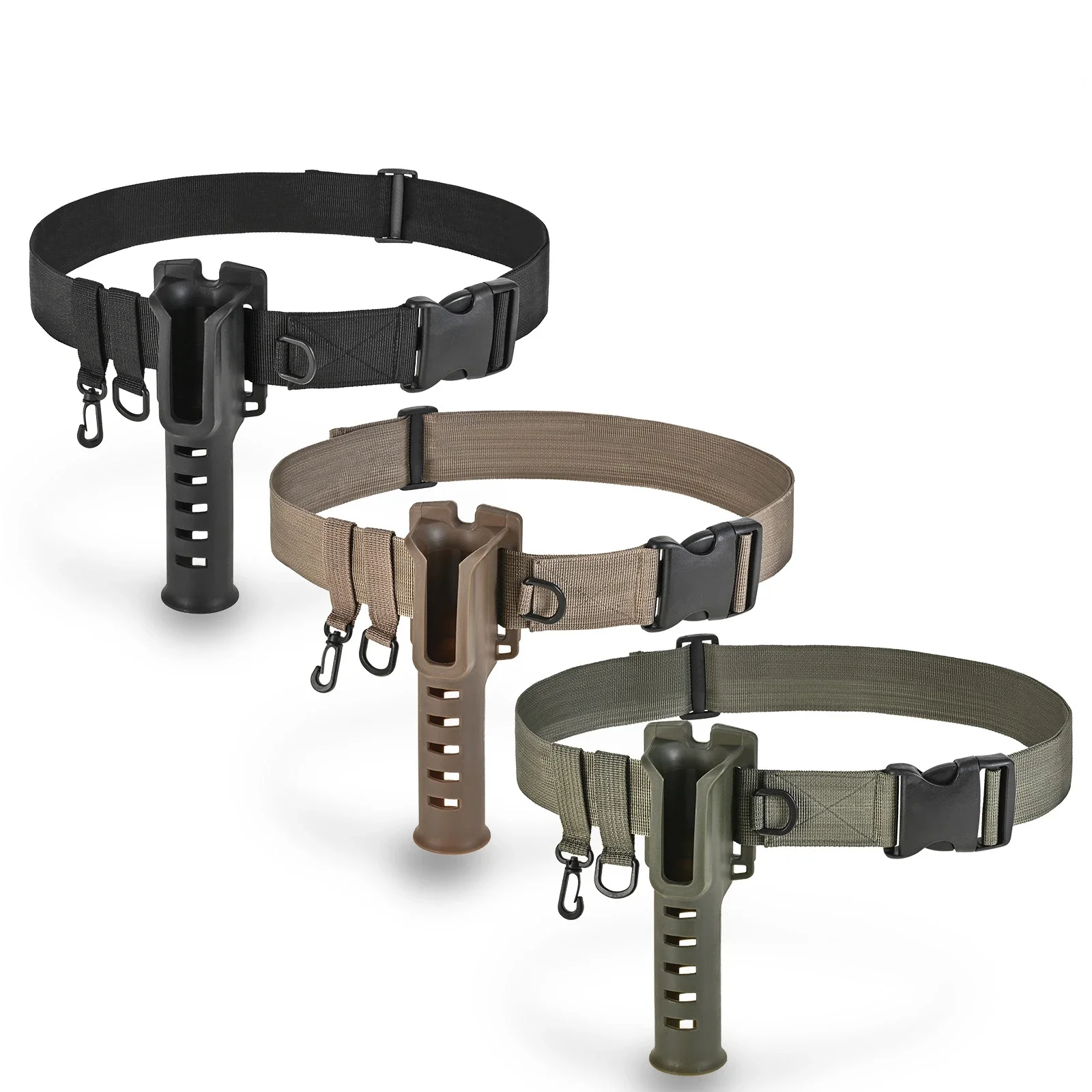 Fishing Rod Holder Portable Belt Rod Holder Fishing Gear Tackles Accessories Adjustable Waist Fishing Rod Holder Pole Inserter
