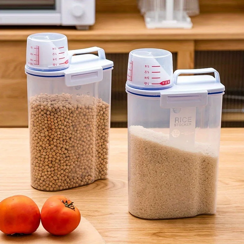 Food Storage Canister 1pc Large Capacity Household Sealed Rice Dispenser Kitchen Supplies