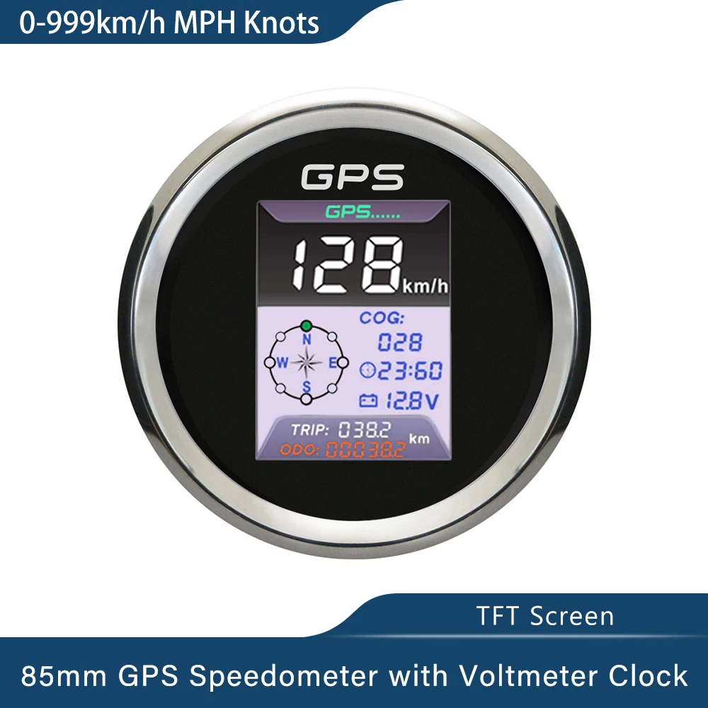 

HD 85mm 3 In 1 Multifunctional Gauge GPS Speedometer with Clock Voltmeter for Car Boat Yacht 9-32V