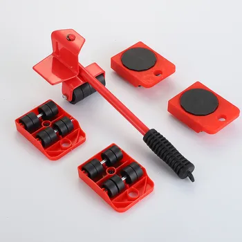 Set di spostamento multiuso per mobili: rulli resistenti da 2/4/5 pezzi per spostare e sollevamento senza sforzo, ruota a rulli per spostare e sollevare lo strumento di trasporto