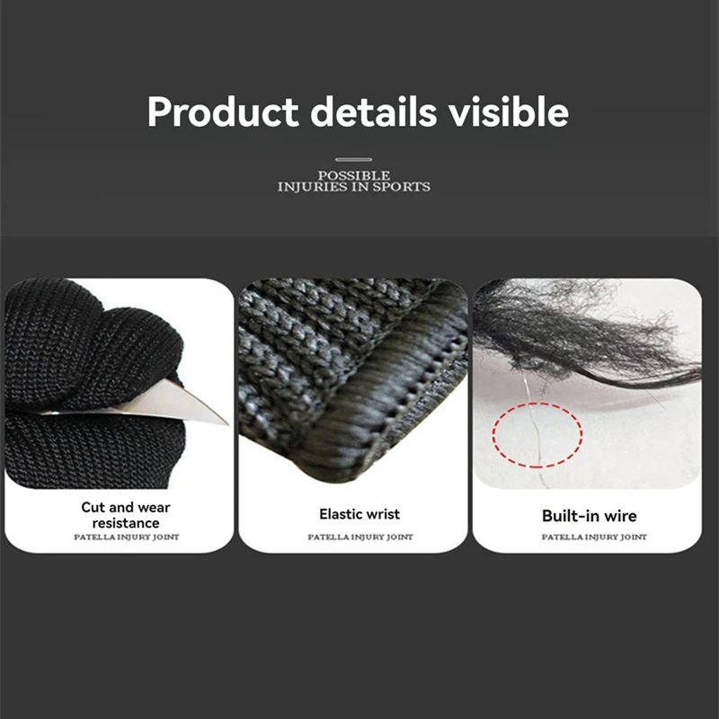 1Pair Black Steel Wire Metal Mesh Gloves Anti Cutting Wear Working Gloves Garden