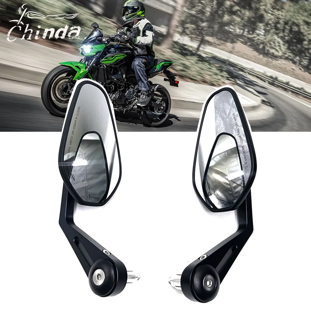 Specchietto Retrovisore Manubrio Moto 360 ° Lato Girevole Per Kawasaki Z750 Z400 Z1000